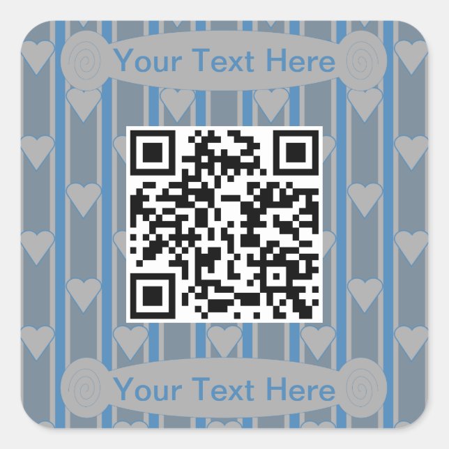 Sticker Carré Code QR Cœur Amusant et Élégant (Devant)