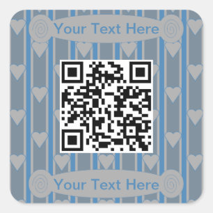 Sticker Carré Code QR Cœur Amusant et Élégant