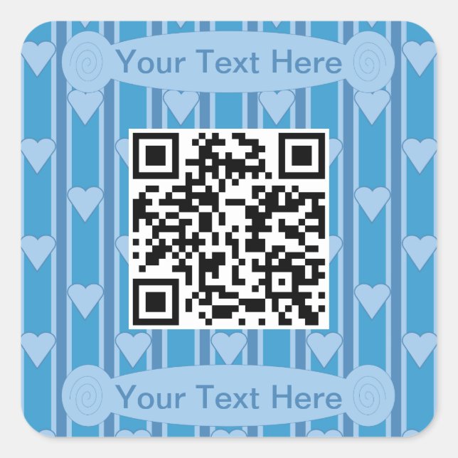 Sticker Carré Code QR Cœur Amusant et Élégant (Devant)