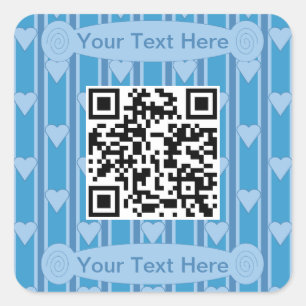 Sticker Carré Code QR Cœur Amusant et Élégant