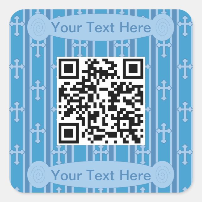 Sticker Carré Code QR croisé amusant et fantaisie (Devant)