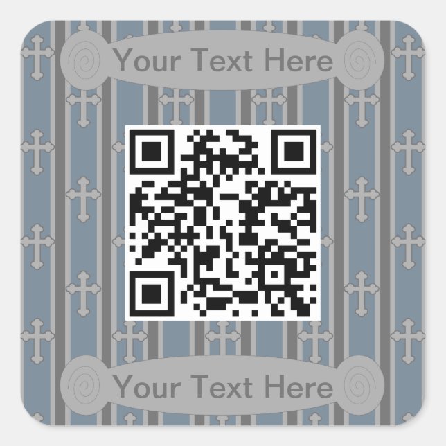 Sticker Carré Code QR croisé amusant et fantaisie (Devant)