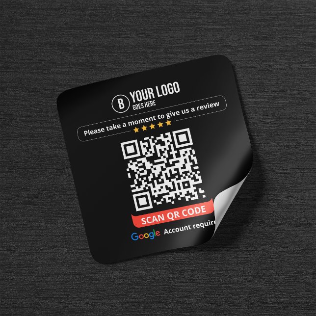 Sticker Carré Code QR de Google Avis Évaluez Mon Entreprise 5 Ét (Créateur téléchargé)