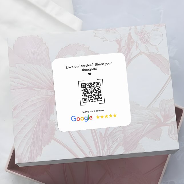Sticker Carré Code QR de révision Google promotionnel pour petit (Créateur téléchargé)