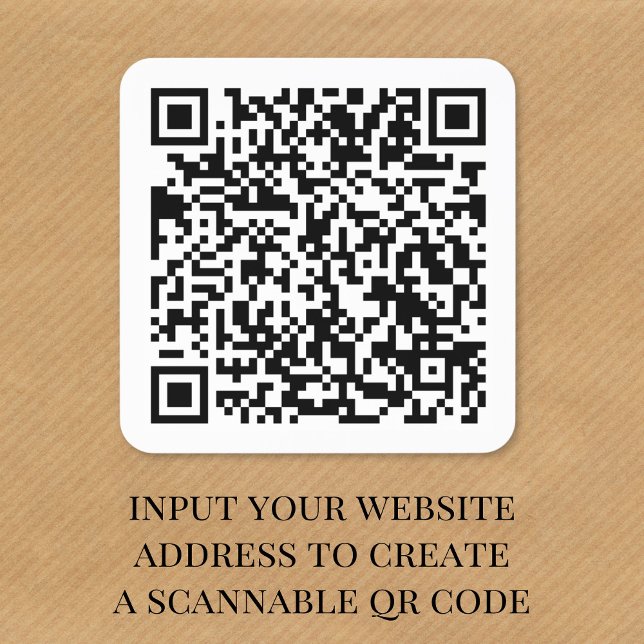 Sticker Carré Code QR de site Web personnalisé (Custom Website QR Code Square Sticker)