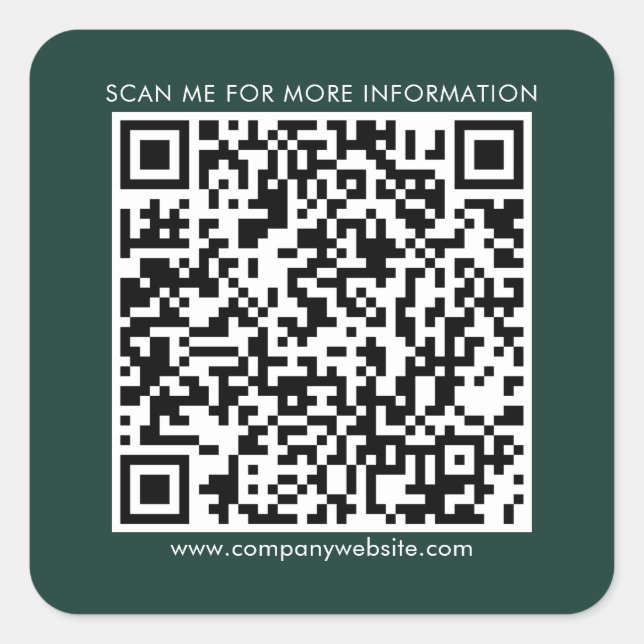Sticker Carré Code QR d'entreprise et site Web moderne personnal (Devant)