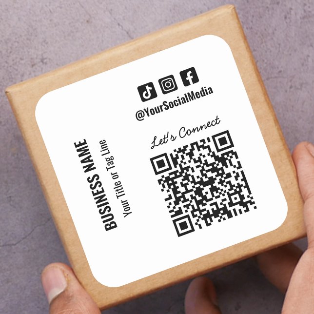 Sticker Carré Code QR des médias sociaux (Créateur téléchargé)