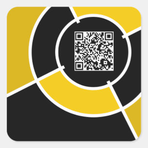 Sticker Carré code QR du bullseye orange