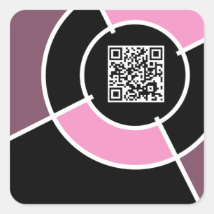 Sticker Carré code QR du bullseye rose