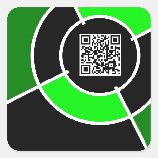 Sticker Carré code QR du bullseye vert (Devant)