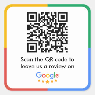 Sticker Carré Code QR du lien Google Review