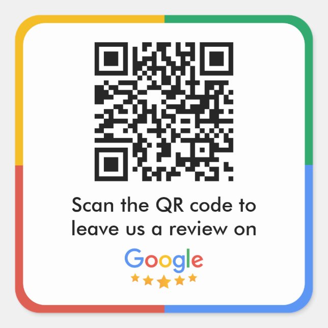 Sticker Carré Code QR du lien Google Review (Devant)