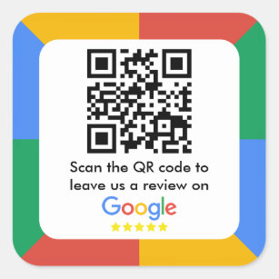 Sticker Carré Code QR du lien Google Review