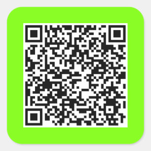 Sticker Carré Code QR en vert fluorescent