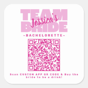 Sticker Carré Code QR Enterrement de Vie de Jeune Fille Acheter 