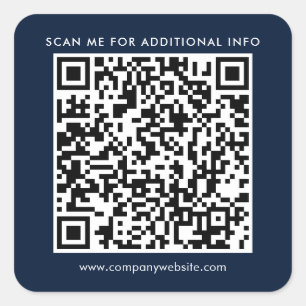 Sticker Carré Code QR Entreprise et Site Web de l'Entreprise Ble