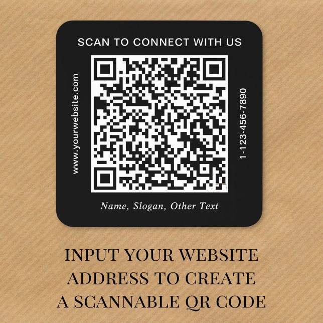 Sticker Carré Code QR Entreprise Noir (Créateur téléchargé)