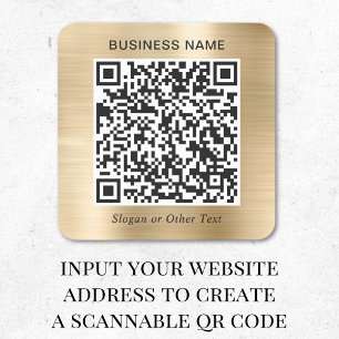 Sticker Carré Code QR Entreprise Or