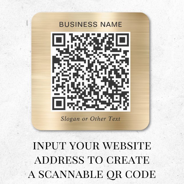Sticker Carré Code QR Entreprise Or (Créateur téléchargé)