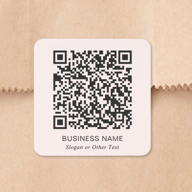 Sticker Carré Code QR Entreprise Rose (Créateur téléchargé)