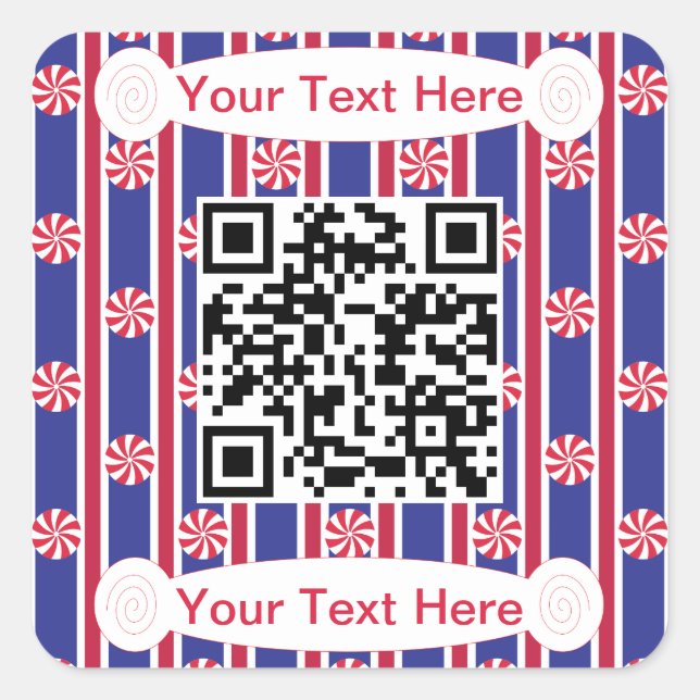 Sticker Carré Code QR Fun and Fancy Pepperment (Devant)