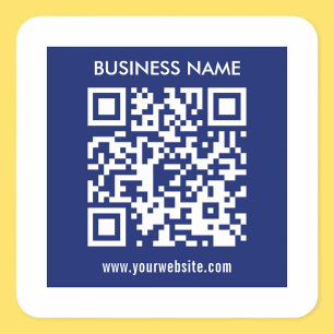 Sticker Carré Code QR (généré instantanément) modifiable Bleu