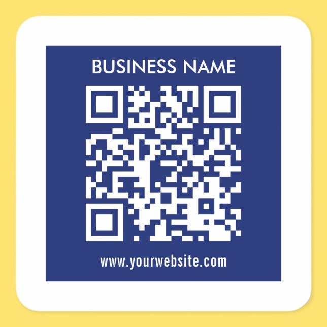 Sticker Carré Code QR (généré instantanément) modifiable | Bleu  (Créateur téléchargé)
