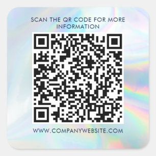 Sticker Carré Code QR holographique de marketing pour entreprise