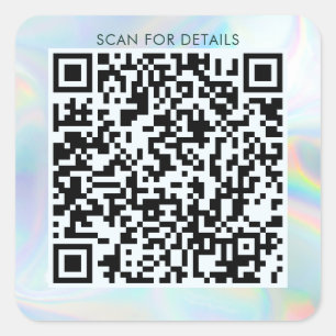 Sticker Carré Code QR holographique d'entreprise moderne