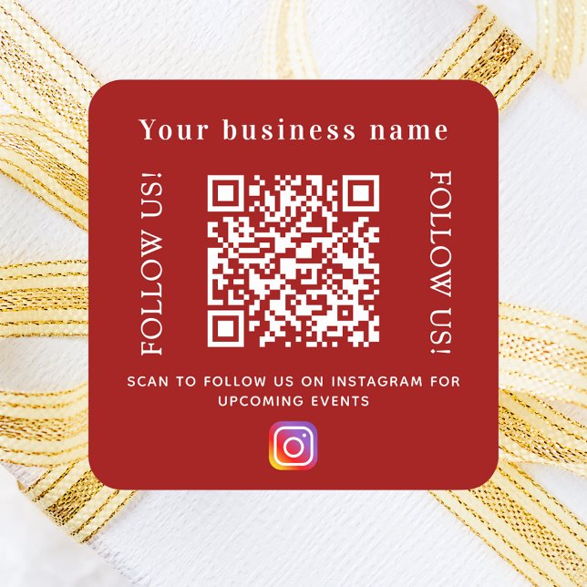 Sticker Carré Code QR Instagram Affaires Rouge (Créateur téléchargé)