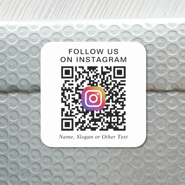 Sticker Carré Code QR Instagram promotionnel (Our user-friendly template will generate your QR code automatically from your Instagram address)