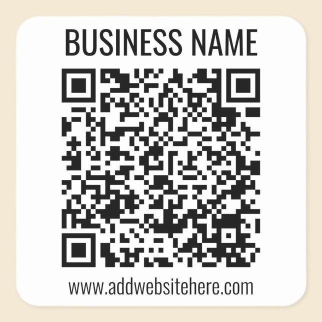 Sticker Carré Code QR instantané (entrez l'URL de votre site Web (Créateur téléchargé)