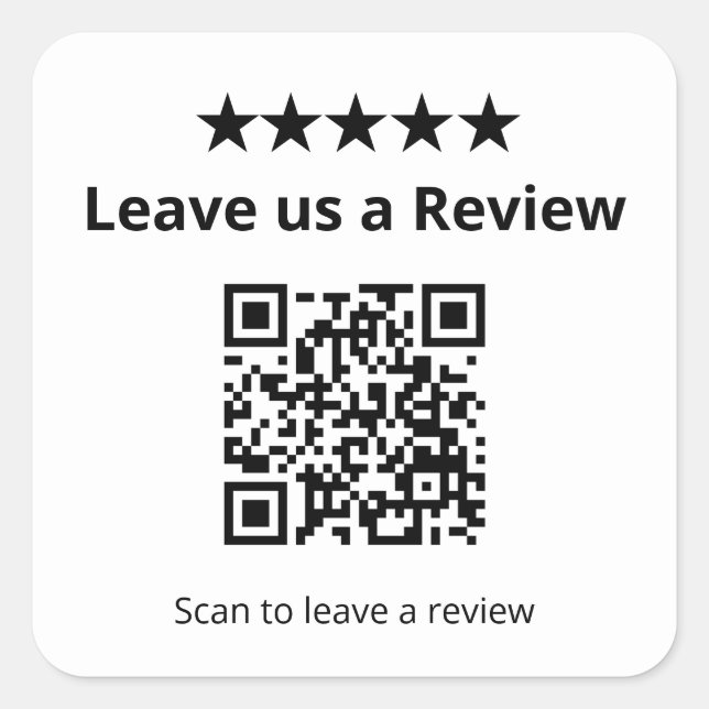 Sticker Carré Code QR « Laissez-nous un avis » | Avis client  (Devant)