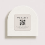 Sticker Carré Code QR Mariage Parker<br><div class="desc">Ce design mariage présente un design élégant et formel, parfait pour une cérémonie sophistiquée. L'invitation présente une esthétique minimaliste, avec des lignes épurées et un accent mis sur la typographie. Les noms sont affichés en évidence dans une police serif classique, donnant un air de grâce intemporelle à la pièce. L'utilisation...</div>