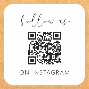 Sticker Carré Code QR minimaliste Suivez-nous sur Instagram