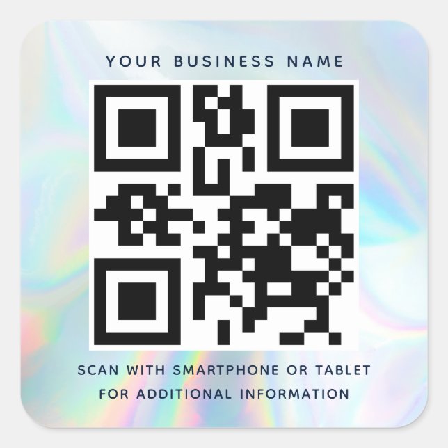 Sticker Carré Code QR moderne de entreprise sans contact (Devant)