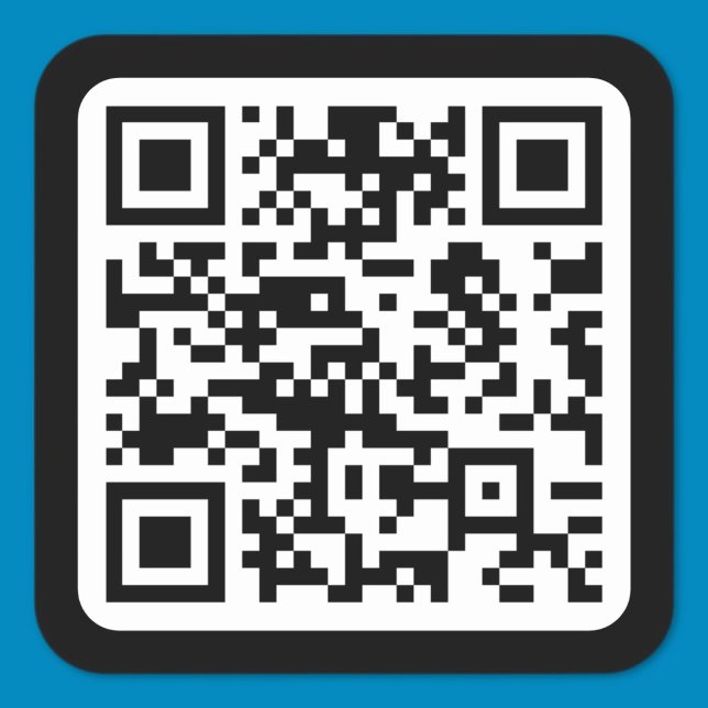 Sticker Carré Code QR moderne modifiable | Blanc noir ou toute c (Créateur téléchargé)