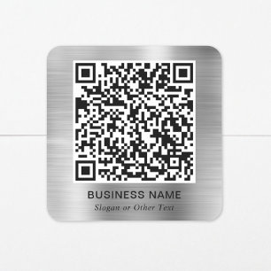 Sticker Carré Code QR Moderne Promotionnel Argenté