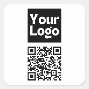 Sticker Carré Code QR modifiable et logo ou image de votre entre