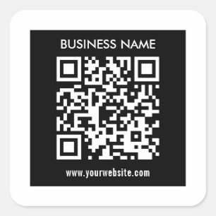 Sticker Carré Code QR modifiable (généré instantanément) Noir