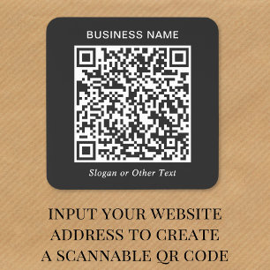 Sticker Carré Code QR noir personnalisé pour les entreprises