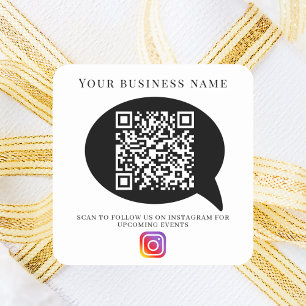 Sticker Carré Code qr nom de l'entreprise médias sociaux instagr