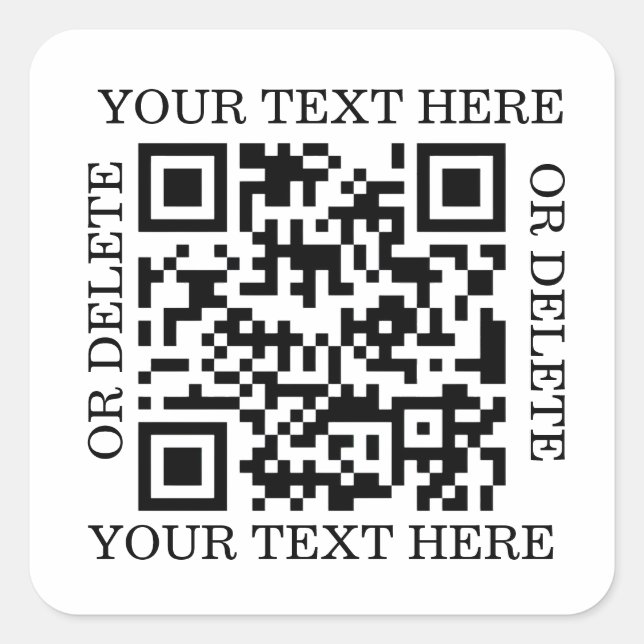 Sticker Carré Code QR personnalisé à scanner (Devant)