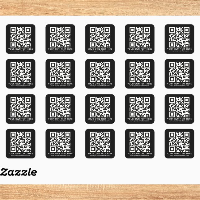 Sticker Carré Code QR personnalisé et texte (Créateur téléchargé)