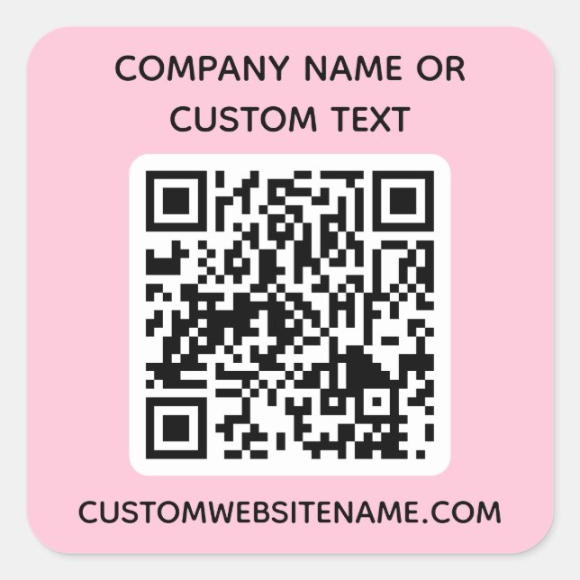 Sticker Carré Code QR personnalisé et texte (Devant)