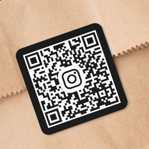 Sticker Carré Code QR personnalisé Instagram noir