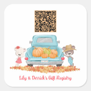 Sticker Carré Code QR personnalisé Registre des cadeaux de thème