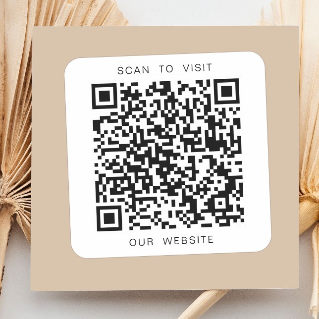 Sticker Carré Code QR personnalisé Visitez notre site Web Noir e (Créateur téléchargé)