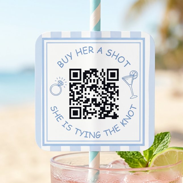 Sticker Carré Code QR pour la future mariée d'acheter une boisso (Créateur téléchargé)