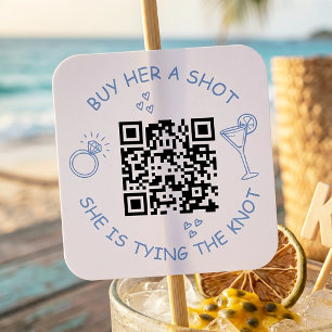 Sticker Carré Code QR pour la future mariée d'acheter une boisso